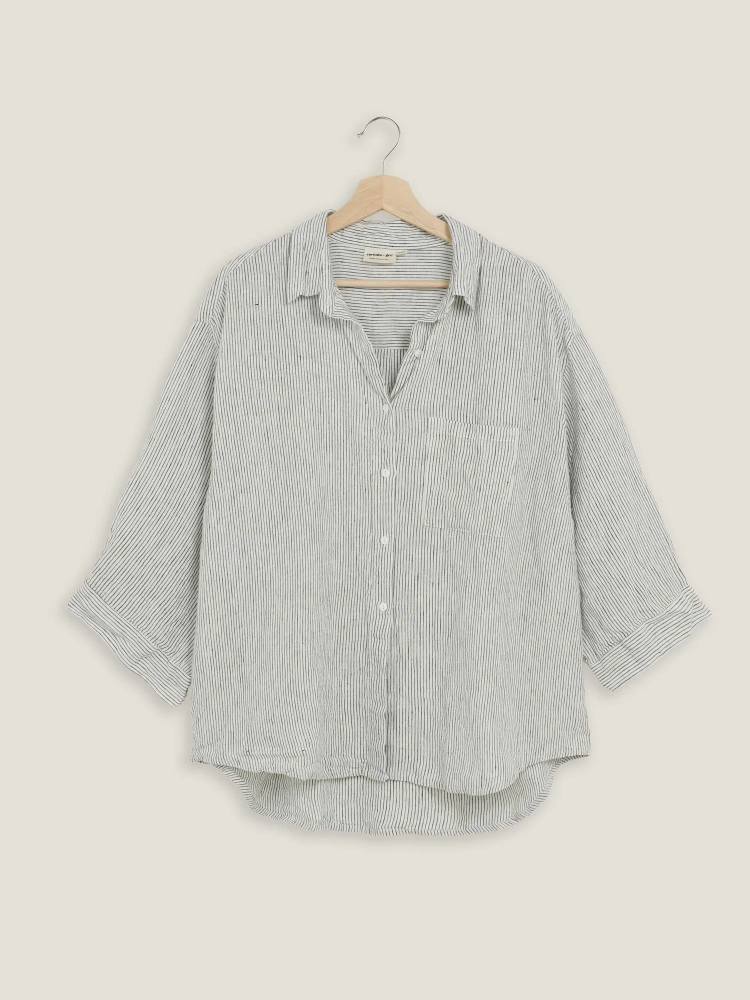 100% Linen shirt in Pencil Stripes