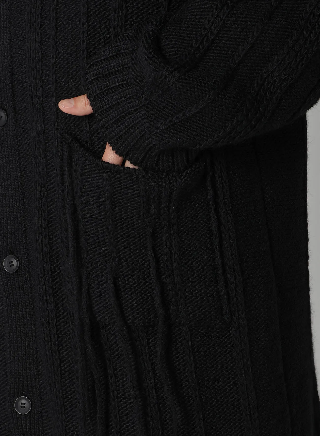 3G STRIPE STRING LONG CARDIGAN