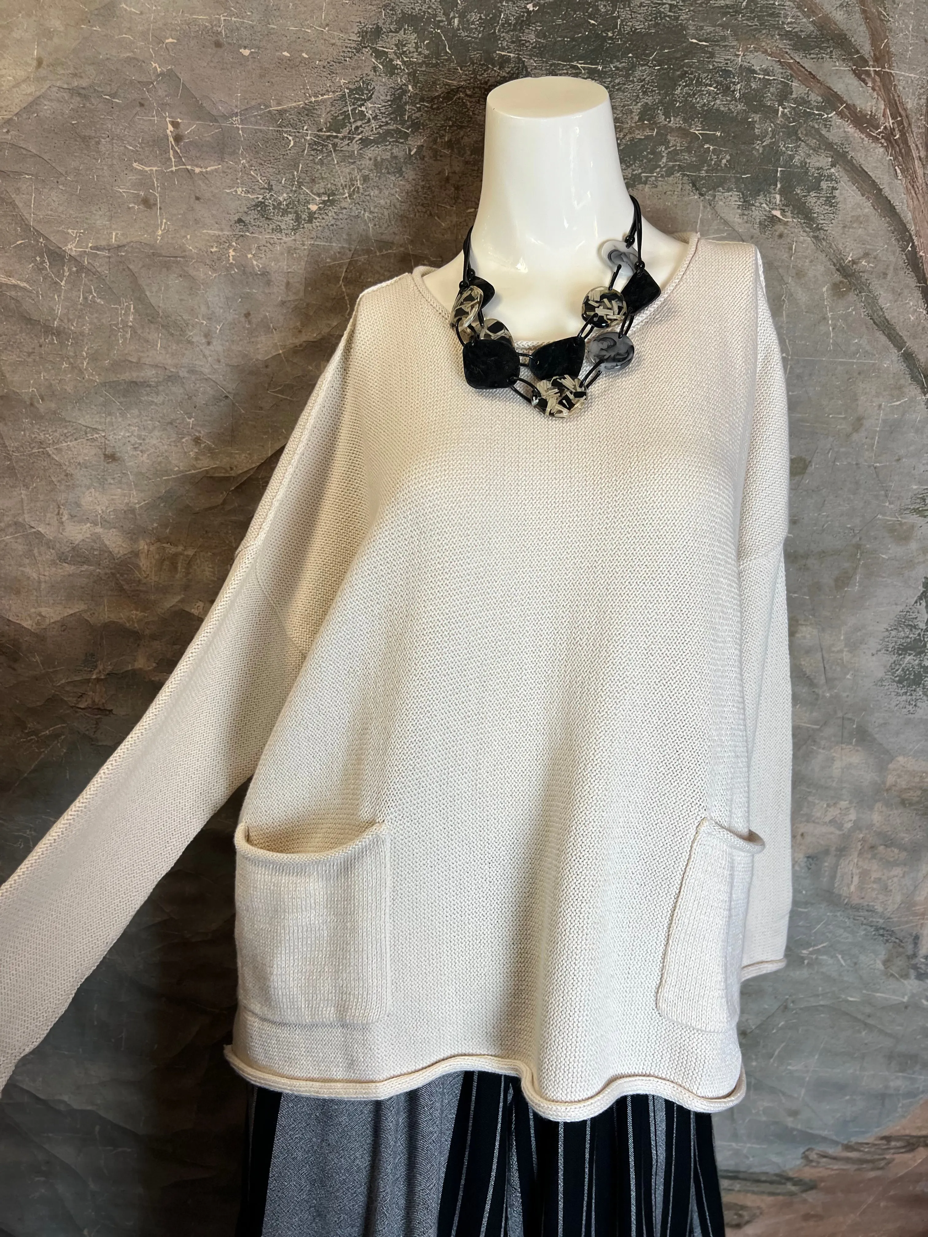 5199 Knit Neo Sweater-Cream