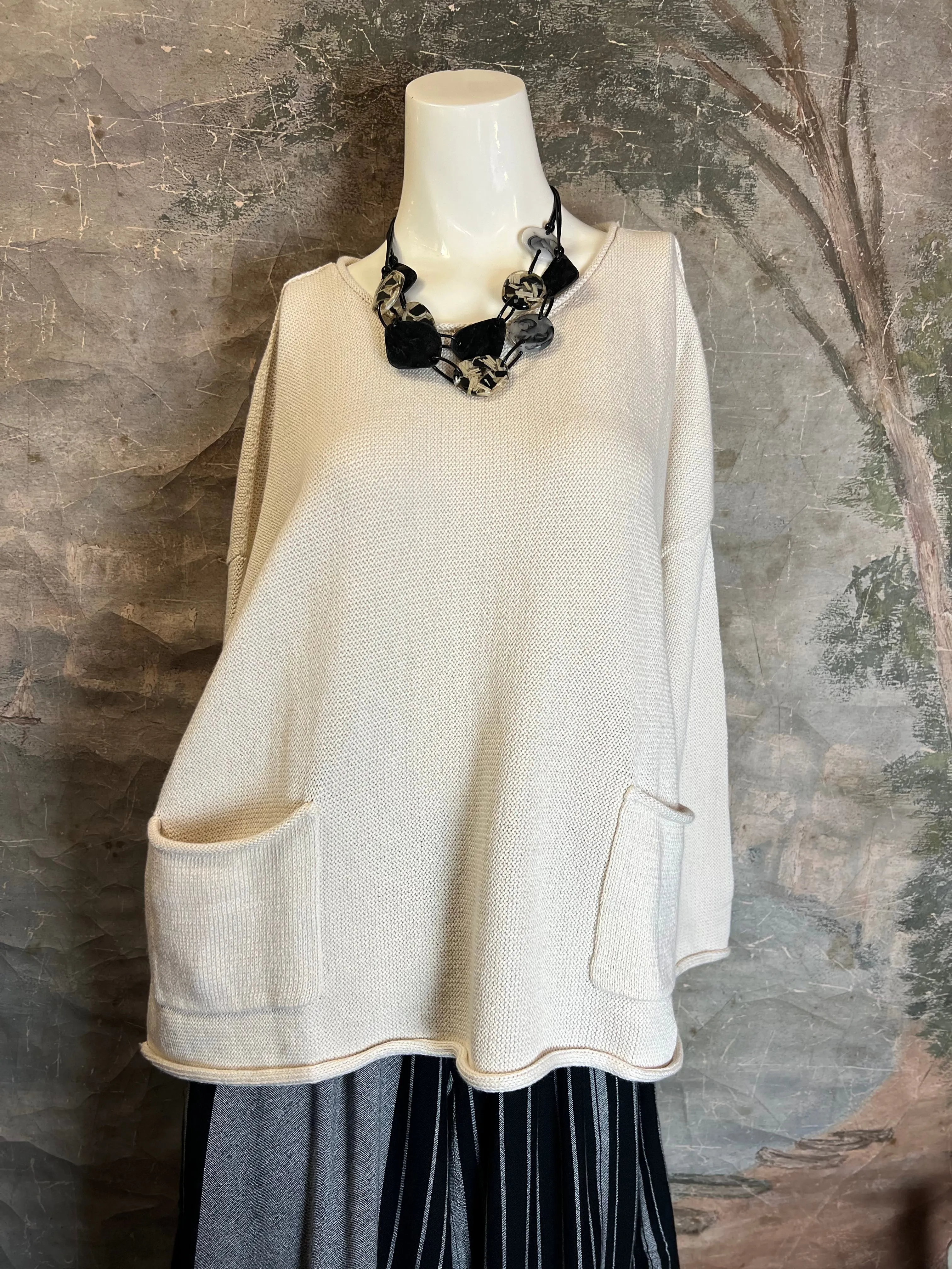 5199 Knit Neo Sweater-Cream