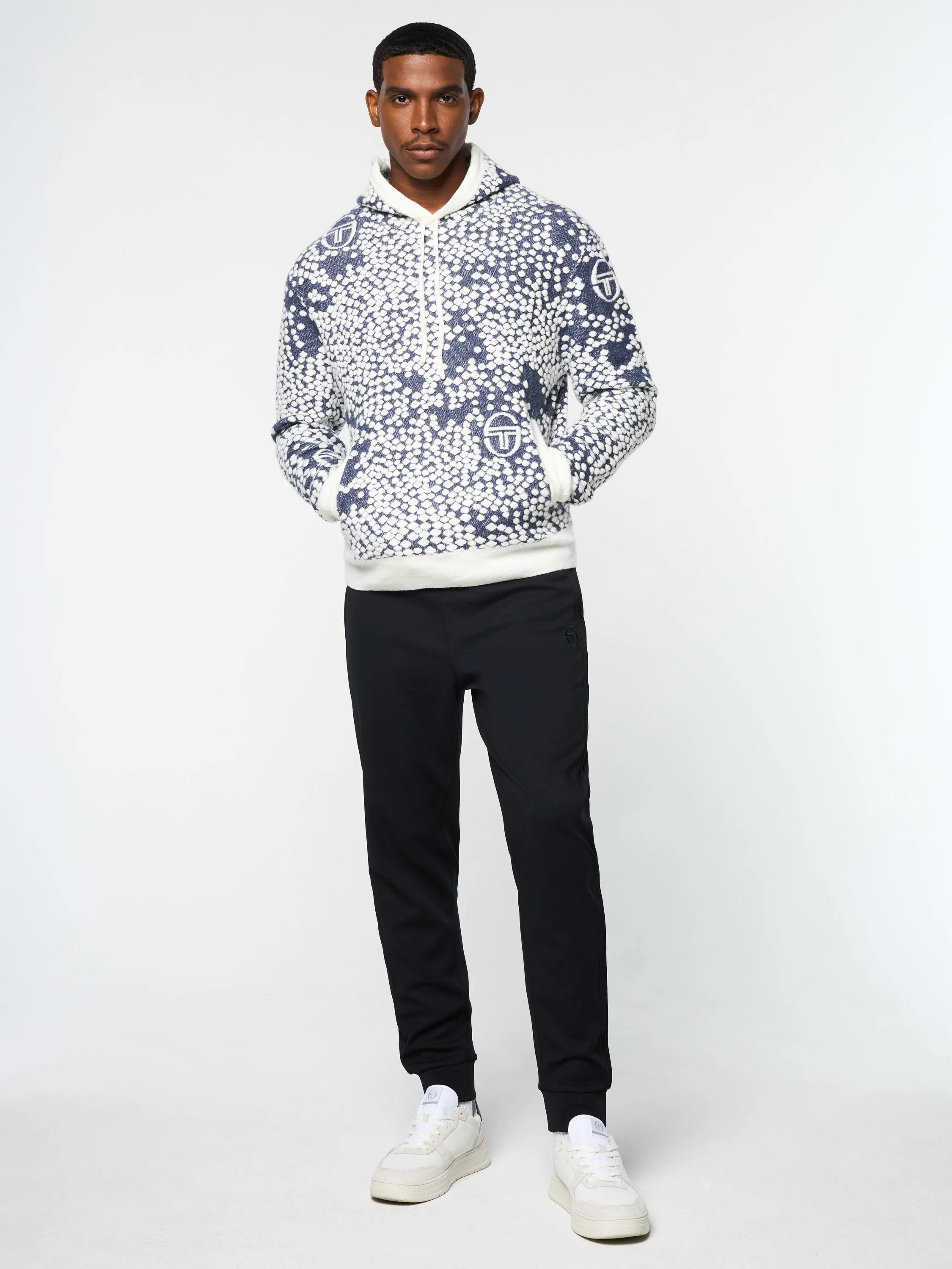 Astratta Jacquard Hoodie- Maritime Blue