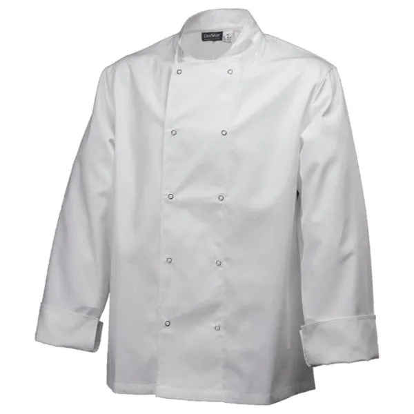 Basic Stud Chef Jacket (Long Sleeve) White