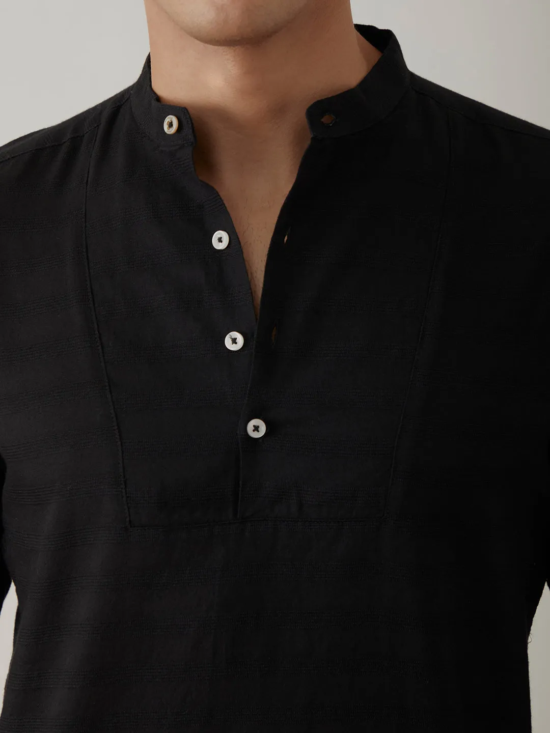 Black Striped Kurta