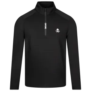 Brushed Back Tech Melange Quarter Zip Pullover Onyx - AW24