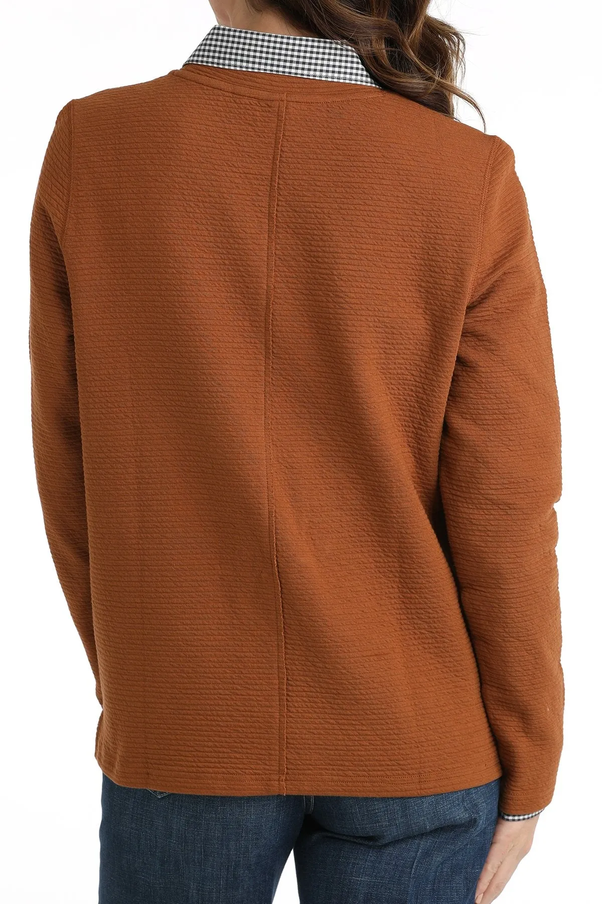 Cinch Women's Textured Pullover Sweatshirt in Copper