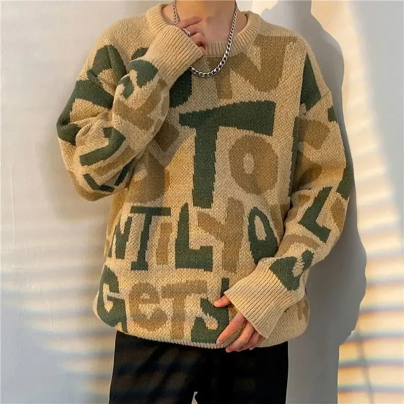 Color Contrast Knit Crewneck Sweater For Men