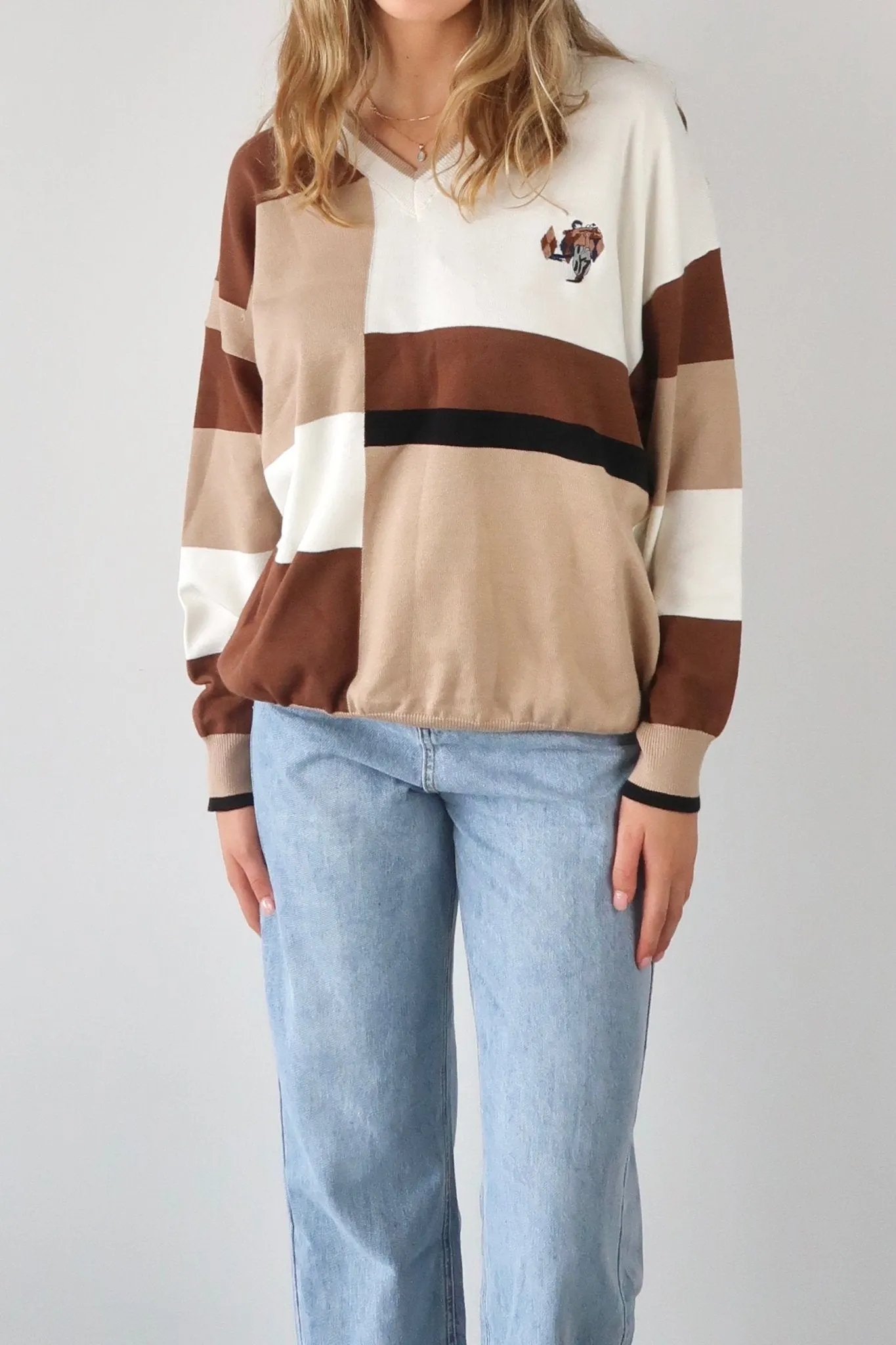 Cozy college v-neck sweater