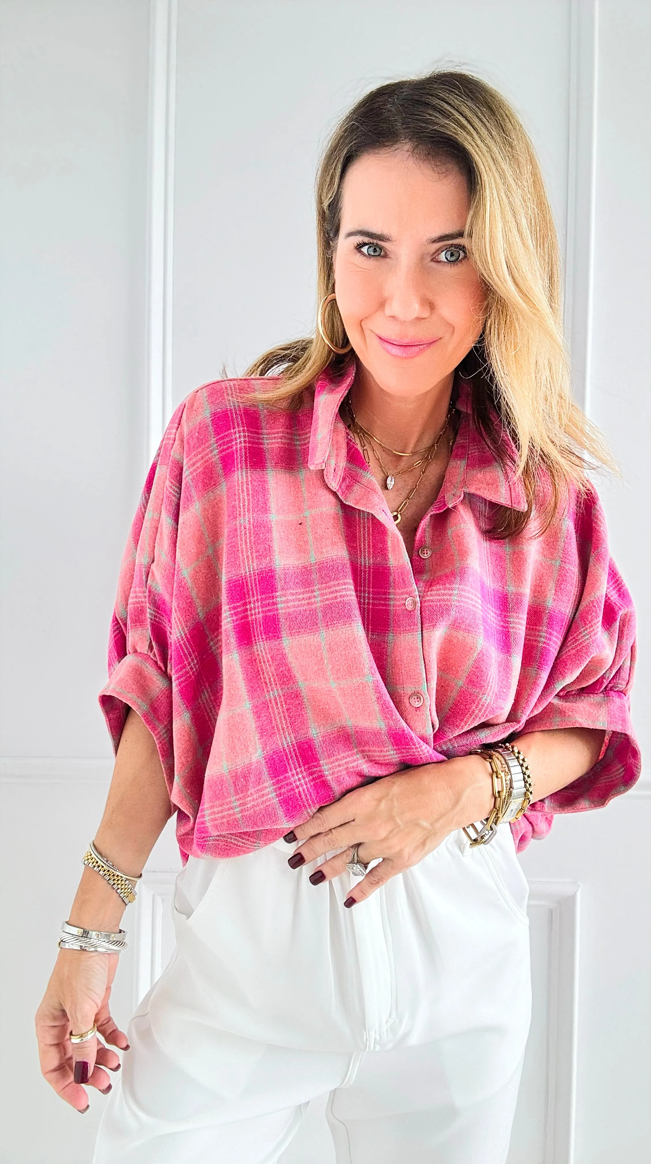 Cozy Daydream Oversized Plaid - Pink