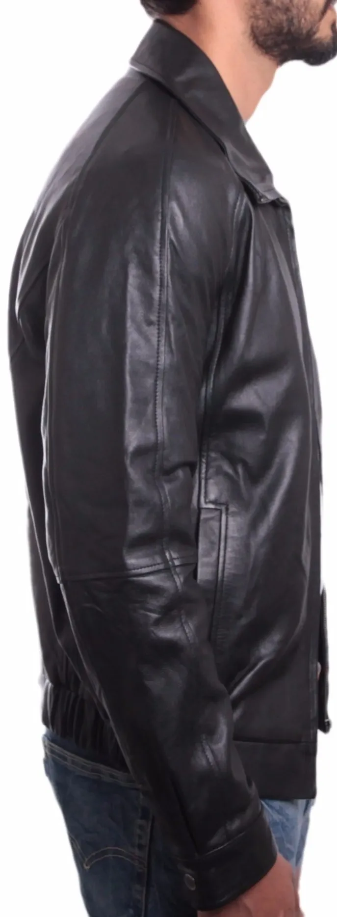 Daily Mens Straight Zip Leather Jacket