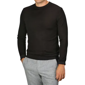 Dark Brown Merino Wool Crewneck