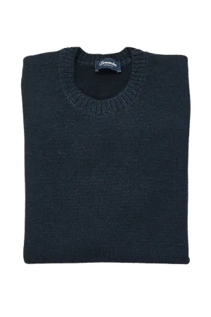 Drumohr Blu Scuro Merino Wool Crewneck Sweater