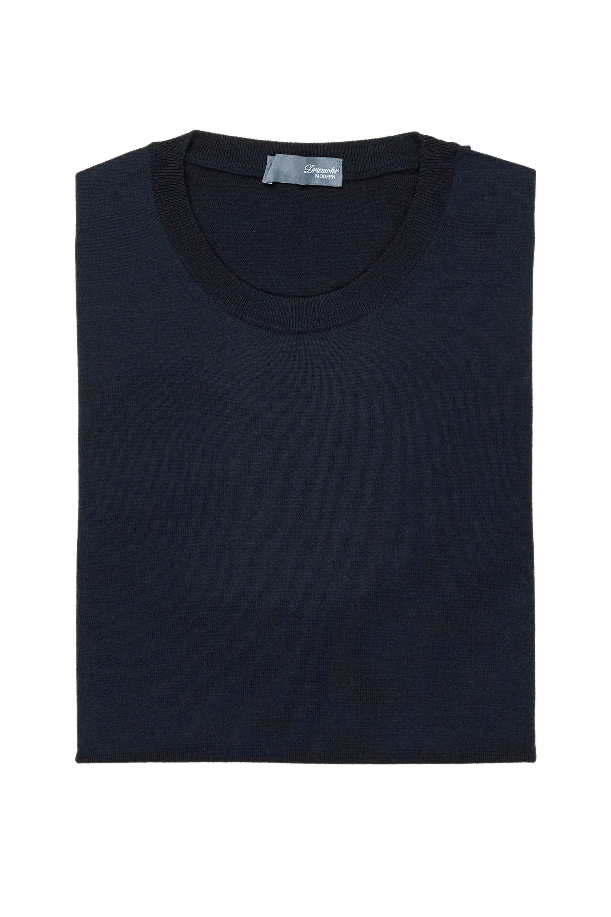 Drumohr Navy Extra Fine Merino Wool Crewneck Sweater