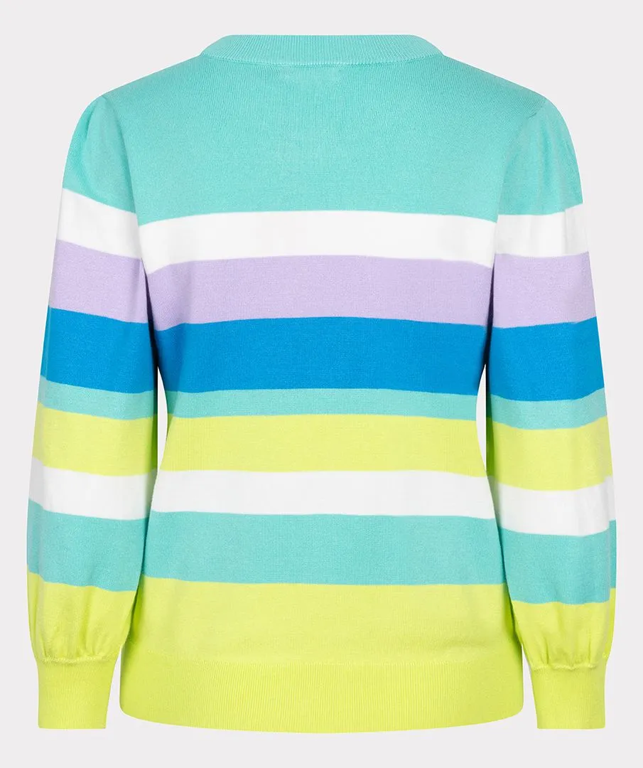 ESQUALO SWEATER STRIPES POOL BLUE