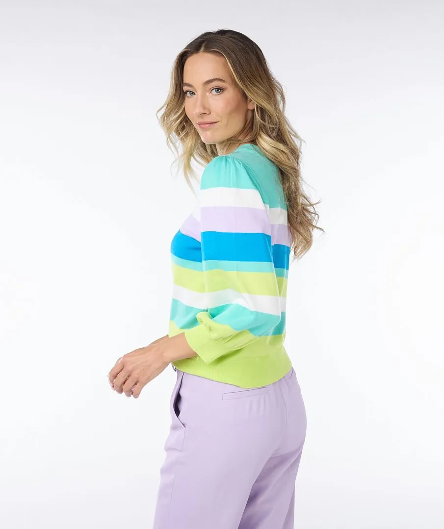 ESQUALO SWEATER STRIPES POOL BLUE