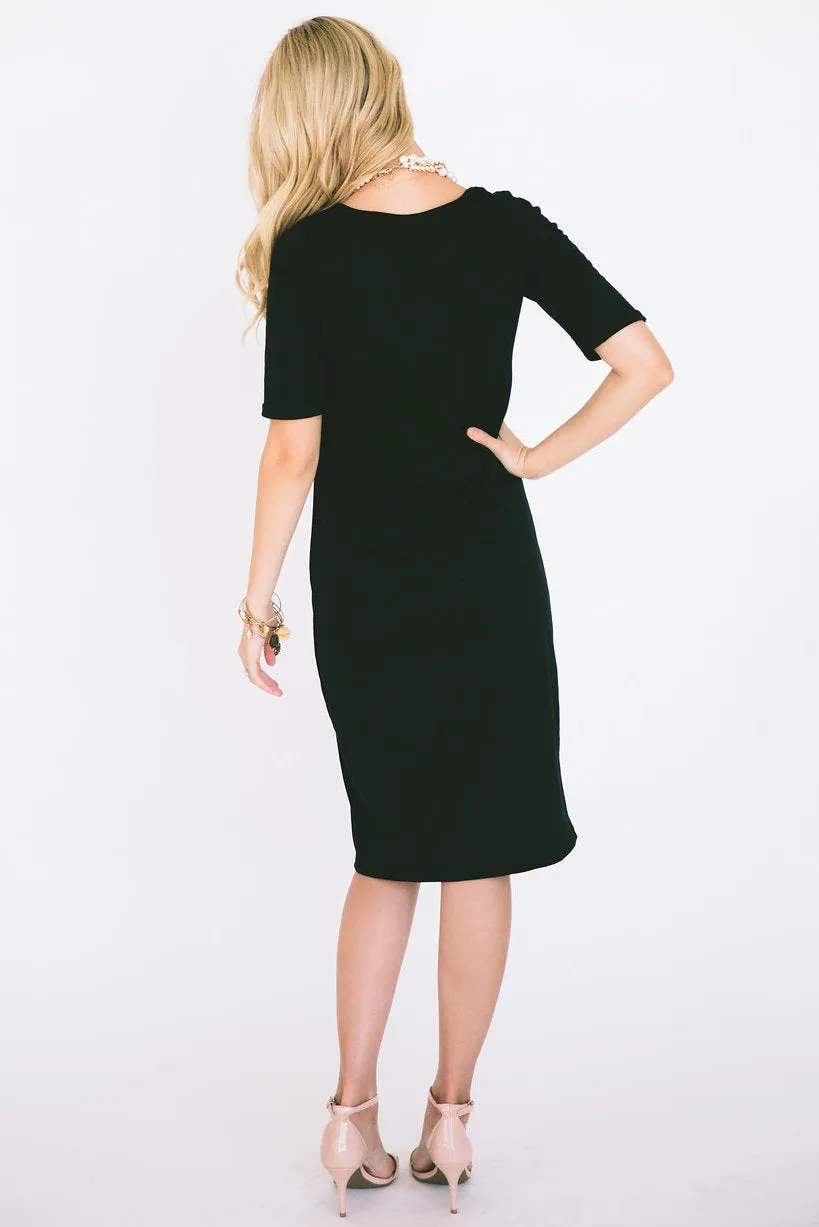 Everyday Tee Dress: Black Solid