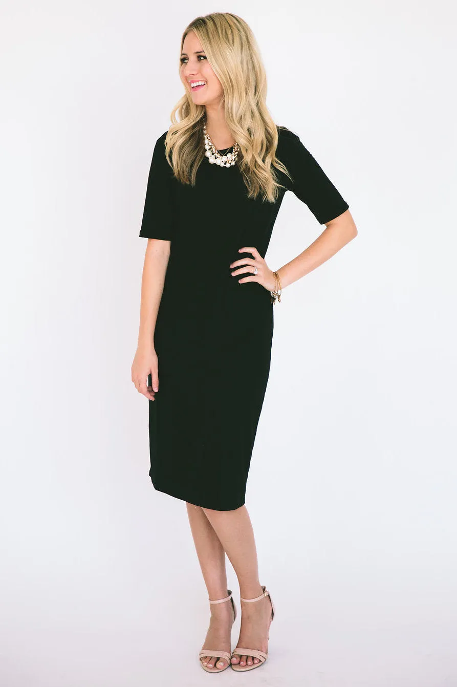 Everyday Tee Dress: Black Solid