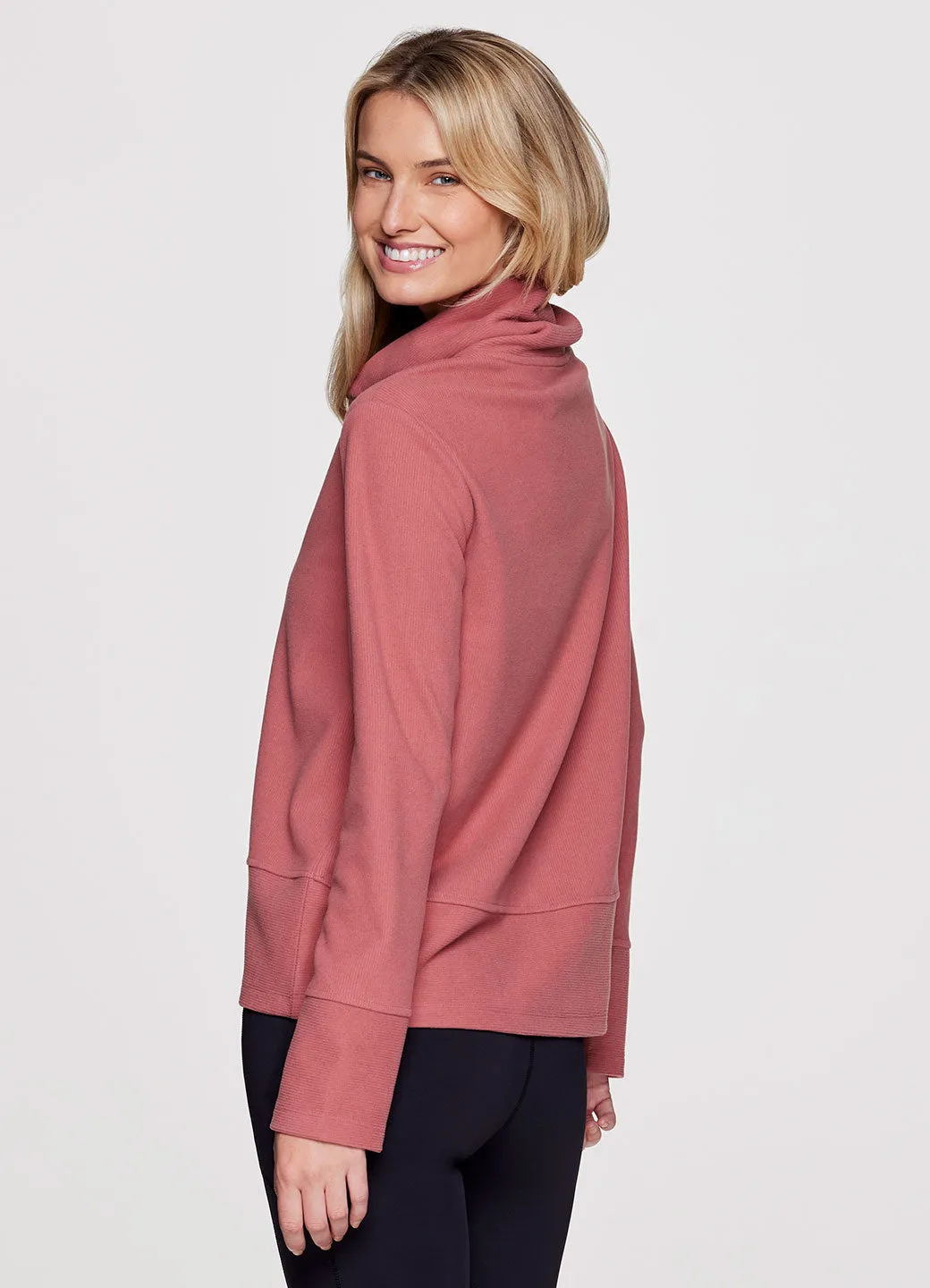 Faith Textured Fleece Cowl Neck Pullover