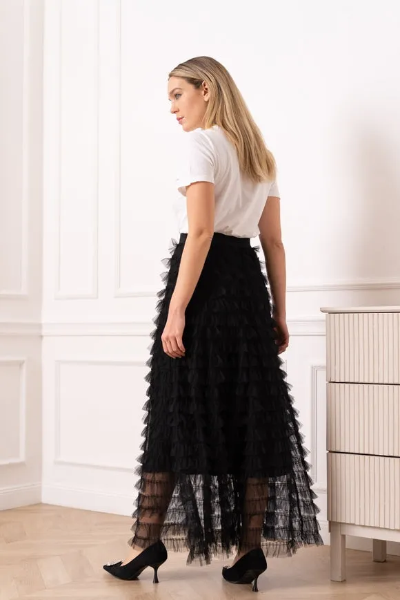 Flouncey Tulle Long Skirt