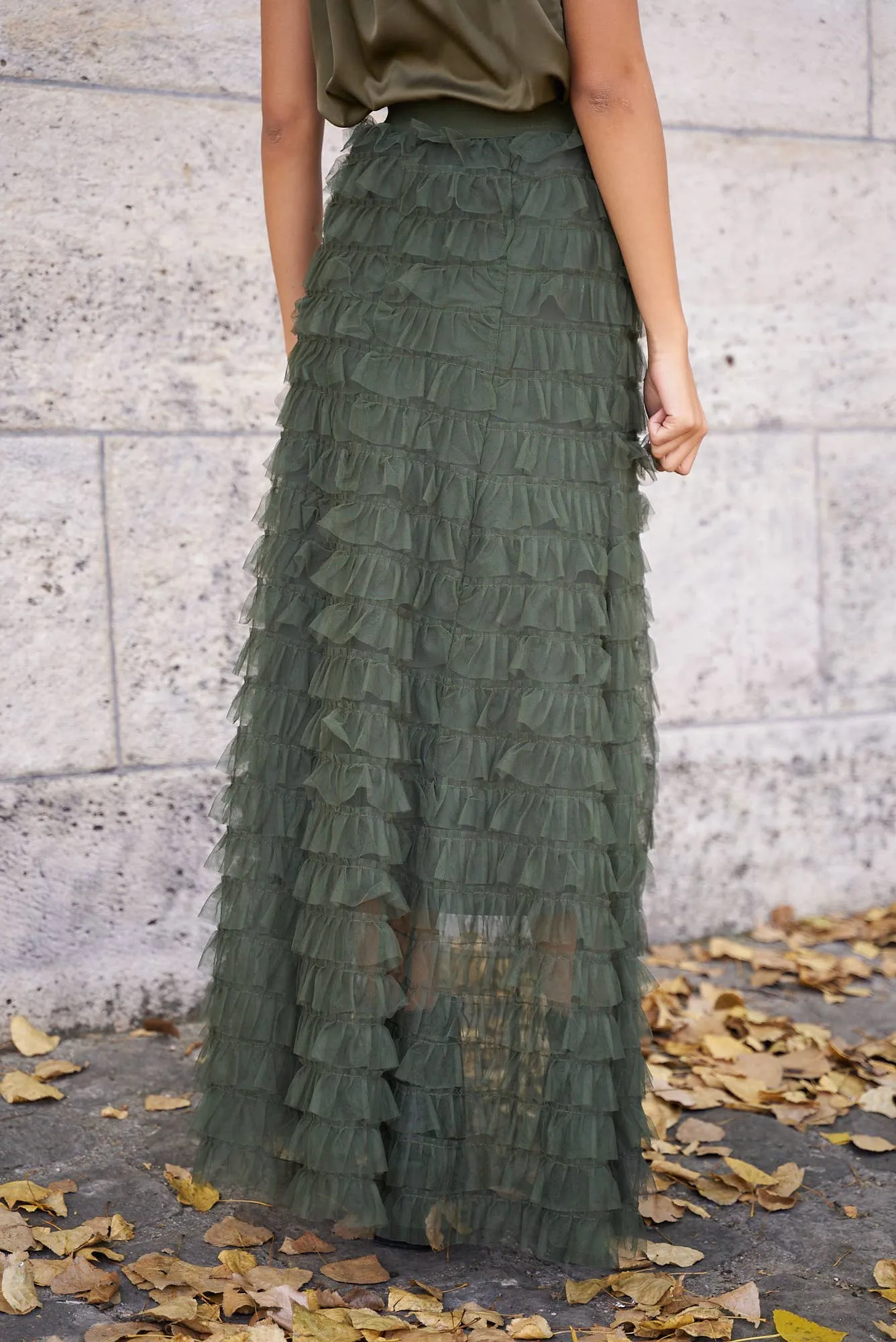 Flouncey Tulle Long Skirt