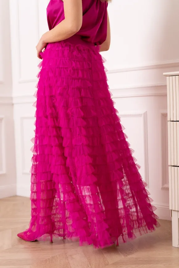 Flouncey Tulle Long Skirt