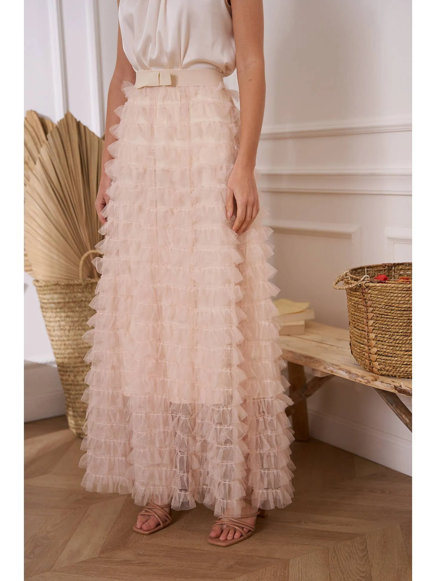 Flouncey Tulle Long Skirt