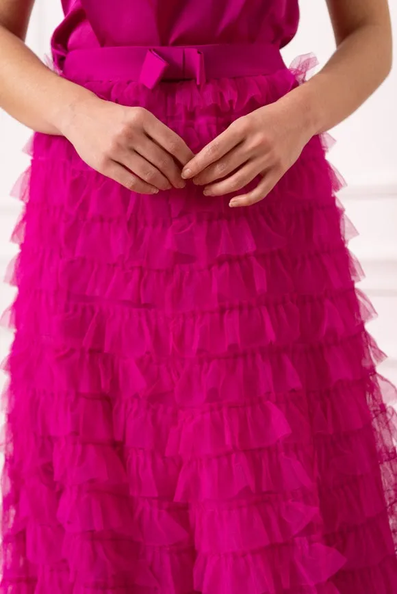 Flouncey Tulle Long Skirt