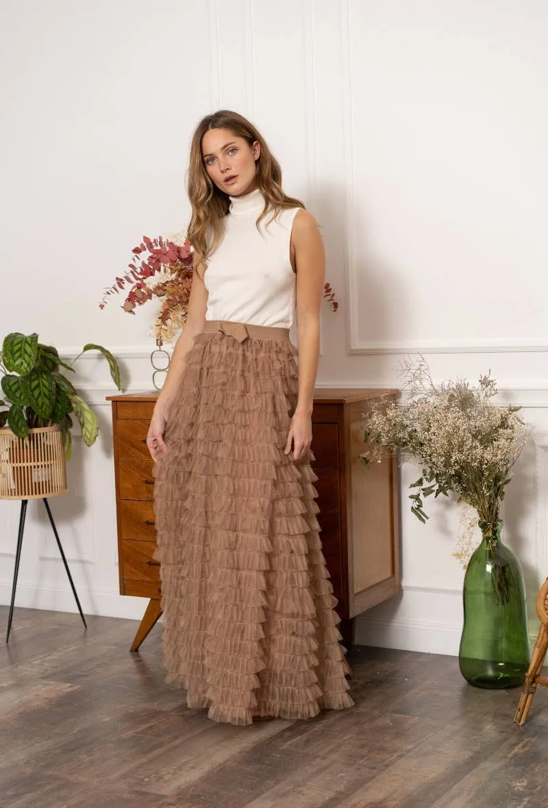 Flouncey Tulle Long Skirt