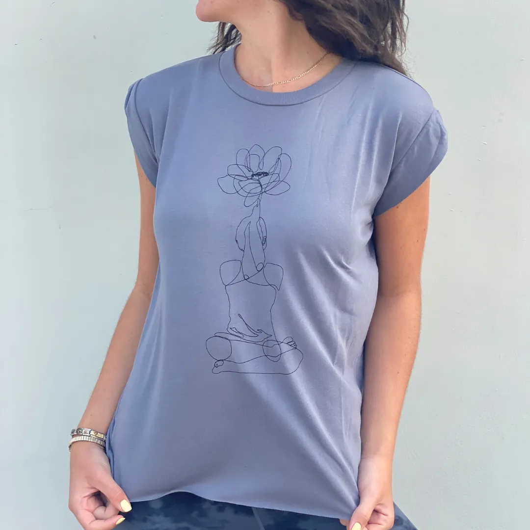 Flowering Lotus Muscle Tee