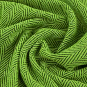 Green Herringbone Coating Fabric 3868