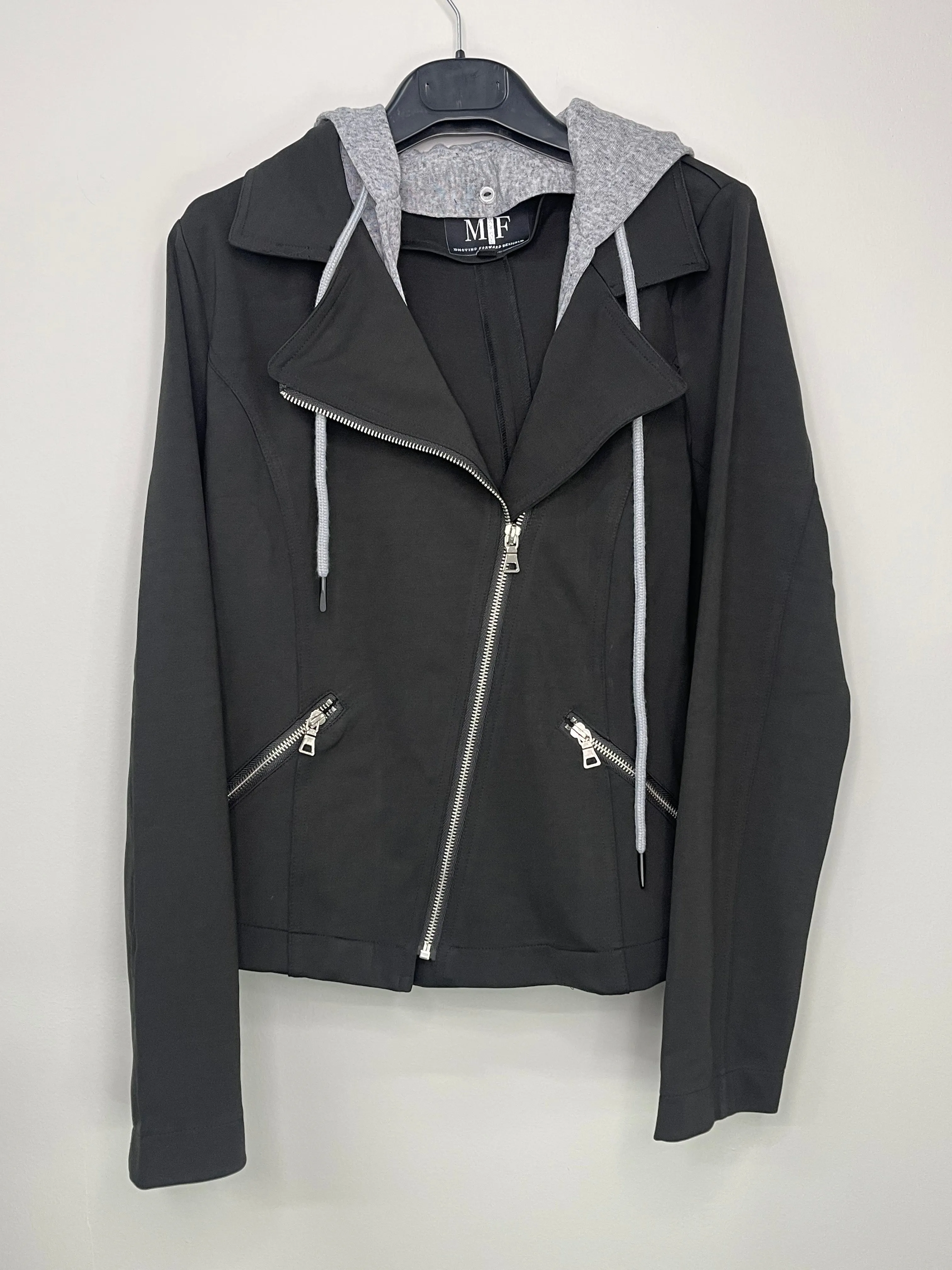 Jacket, Moto Hoodie, Black