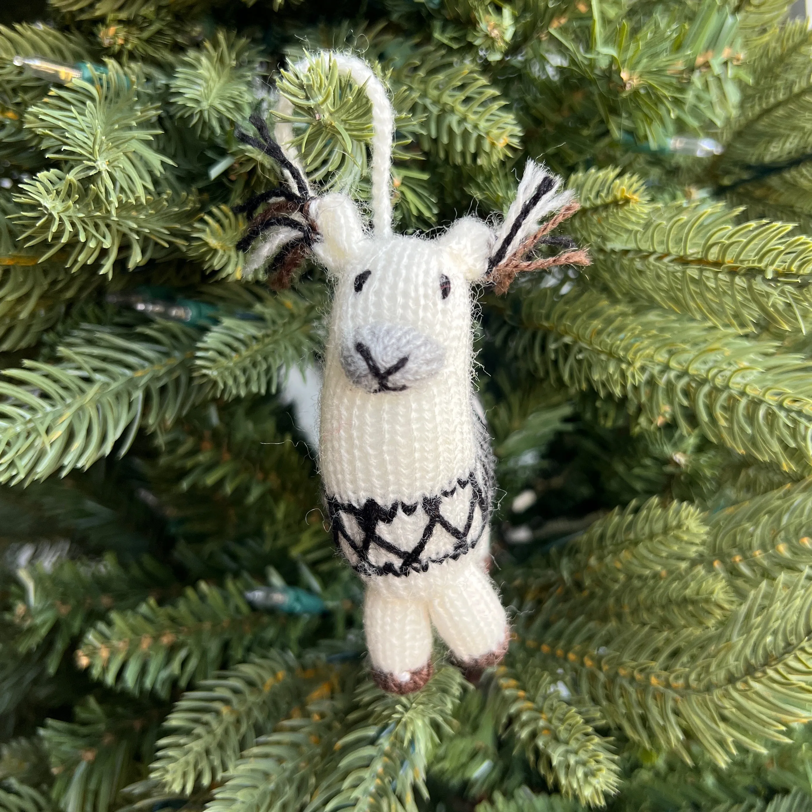 Llama Ornament, Knit Wool