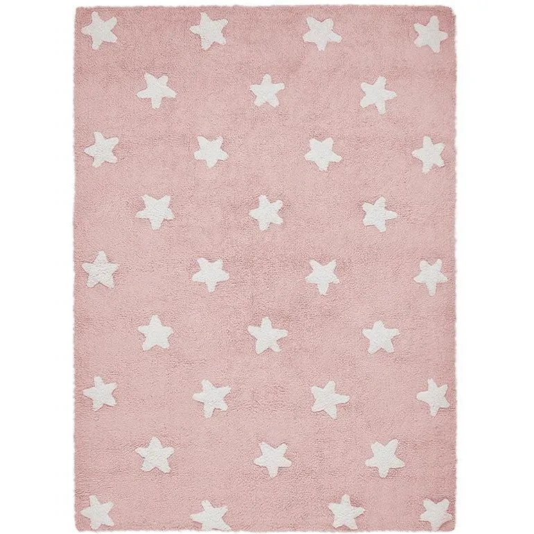 Lorena Canals Washable Rug Stars Pink