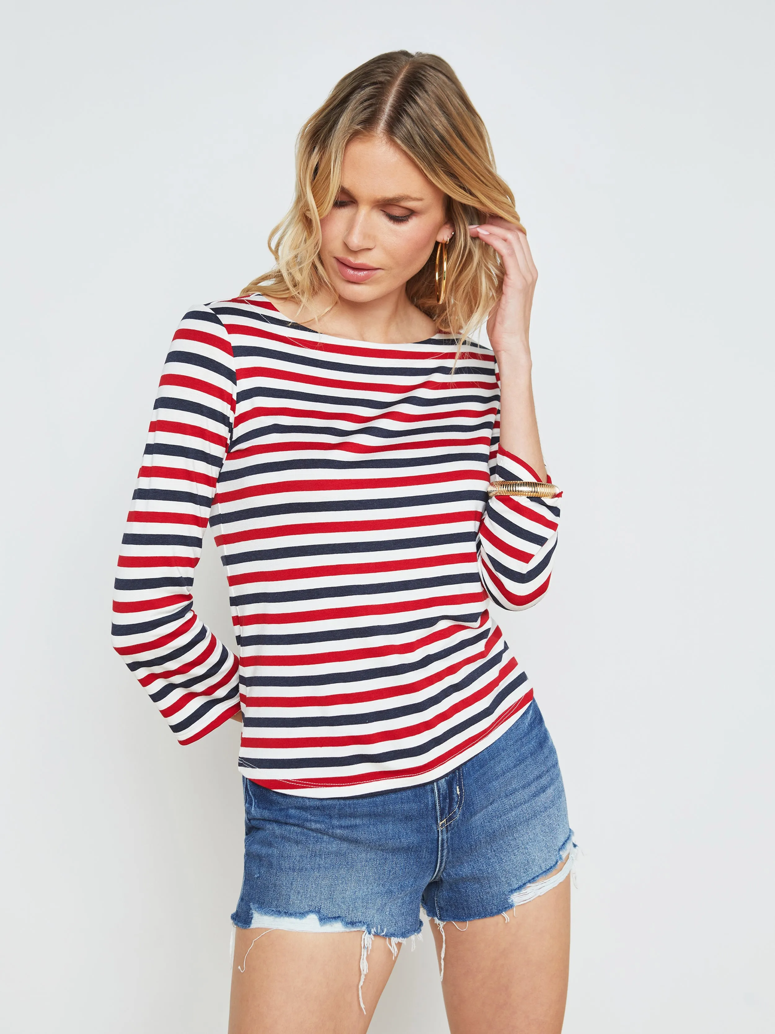 Lucille Striped Boatneck Top