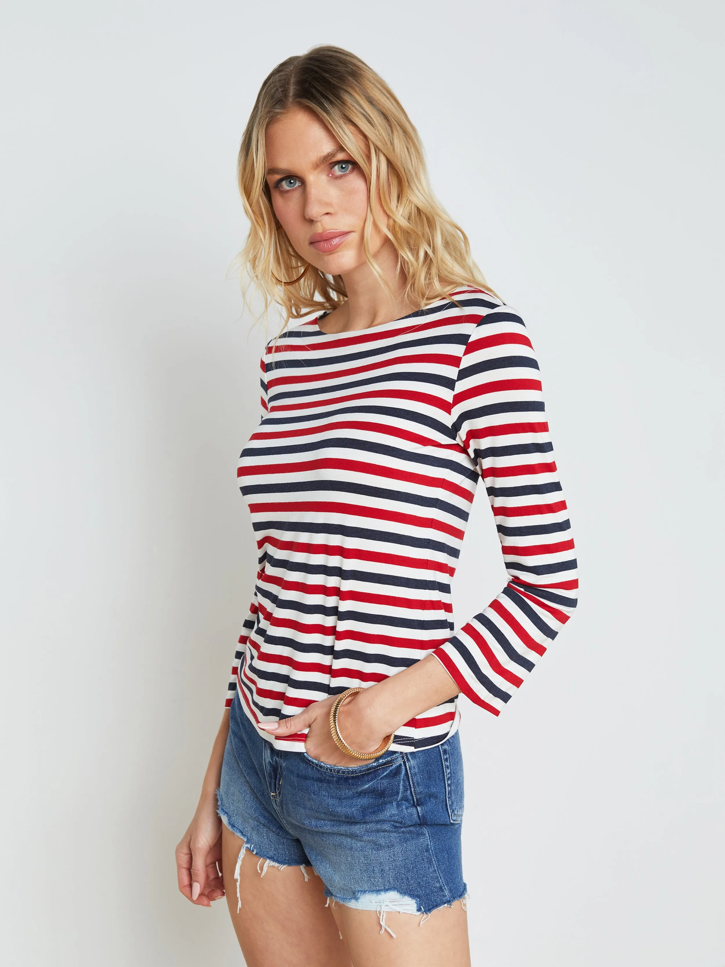 Lucille Striped Boatneck Top