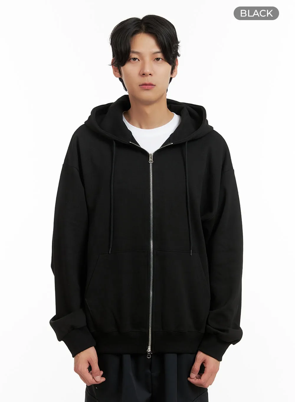 Men's Basic Hoodie Jacket (Black) IY402