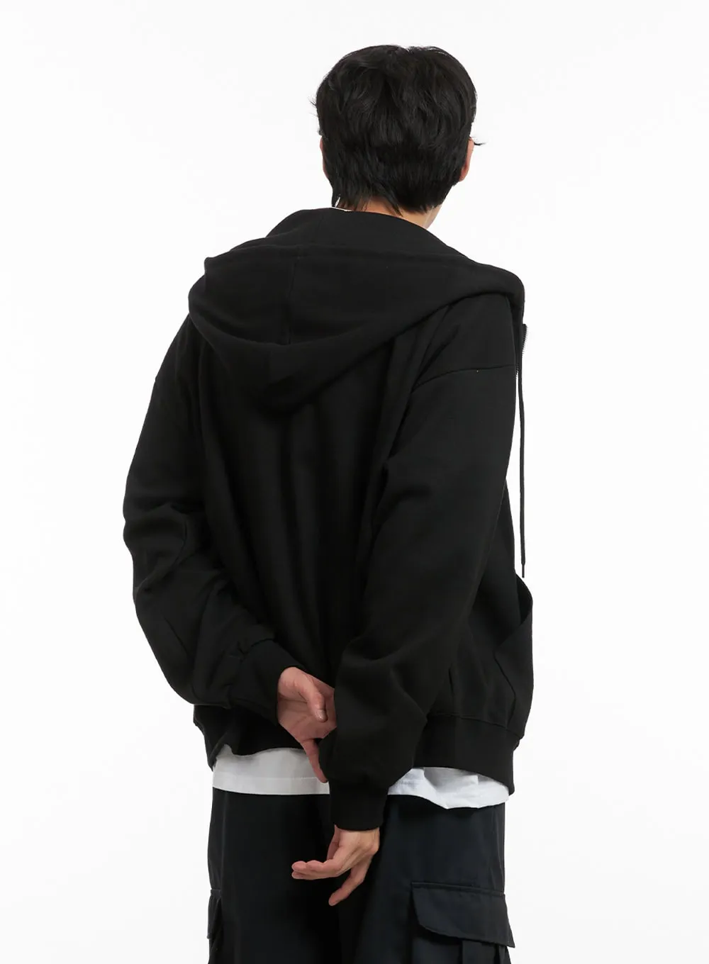 Men's Basic Hoodie Jacket (Black) IY402