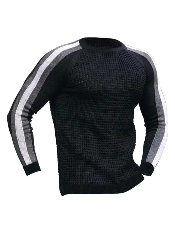 Men's Round Neck Color Contrast Sweater