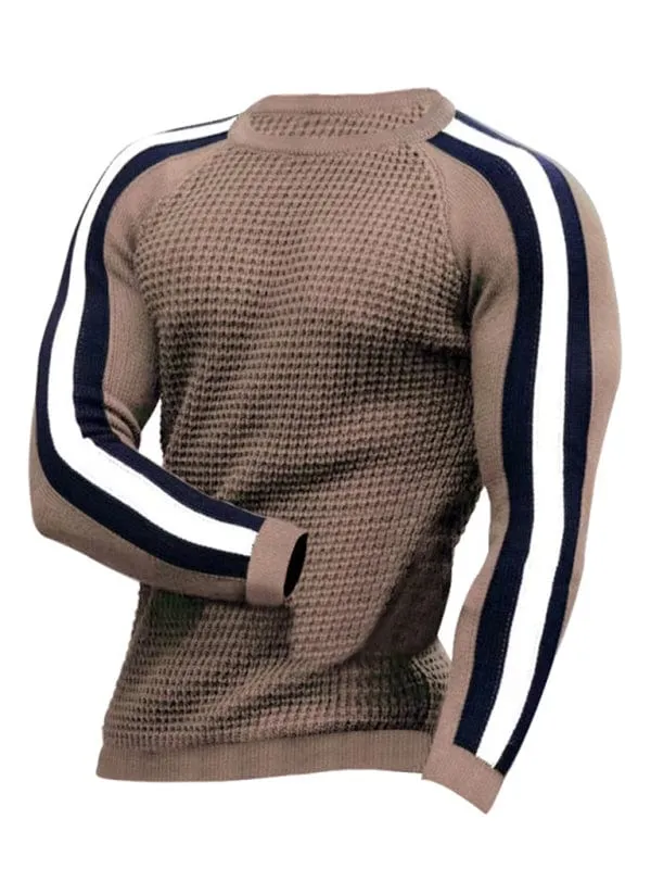 Men's Round Neck Color Contrast Sweater