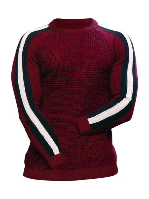 Men's Round Neck Color Contrast Sweater