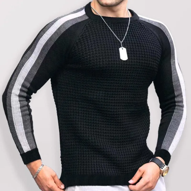 Men's Round Neck Color Contrast Sweater