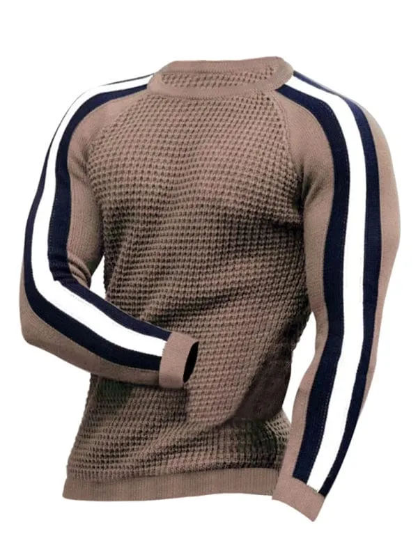 Men's Round Neck Color Contrast Sweater