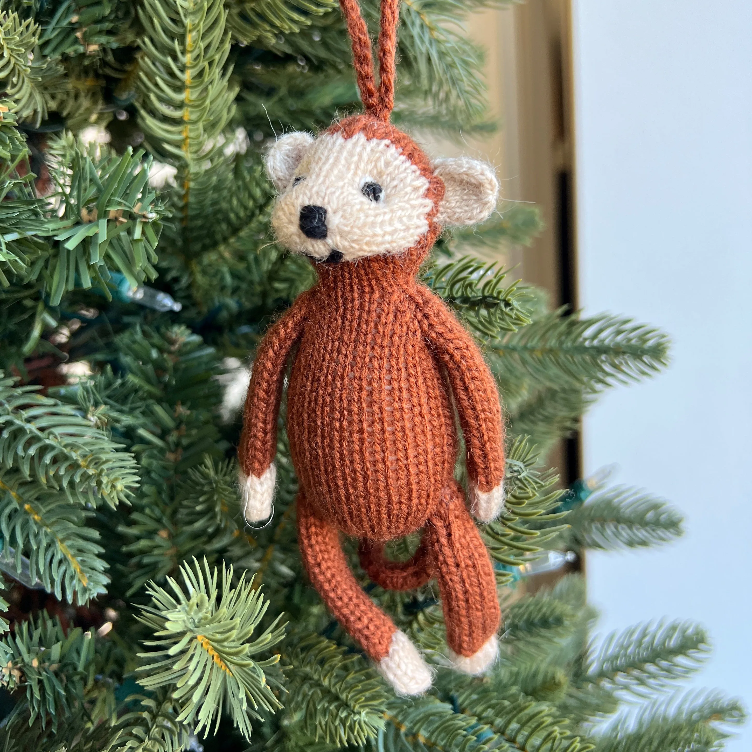 Monkey Ornament, Knit Ornaments