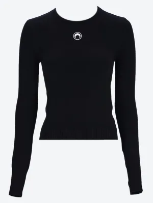 Moon logo knit fitted sweater