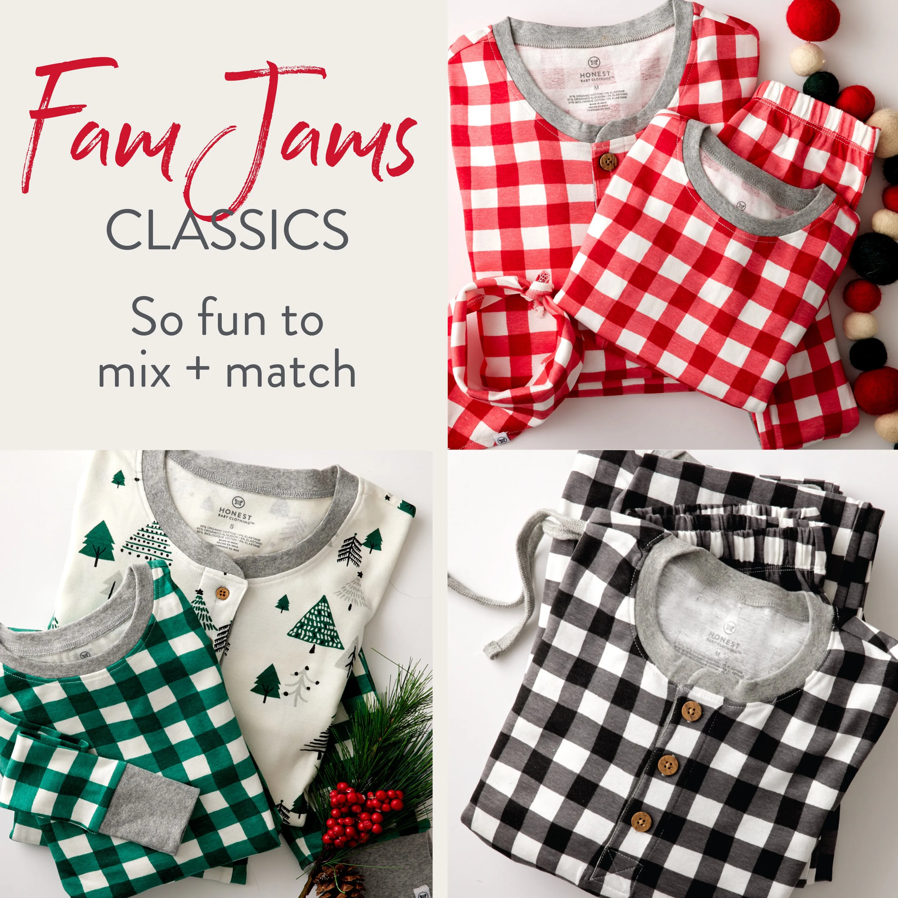 Organic Cotton Holiday Matching Family Pajamas