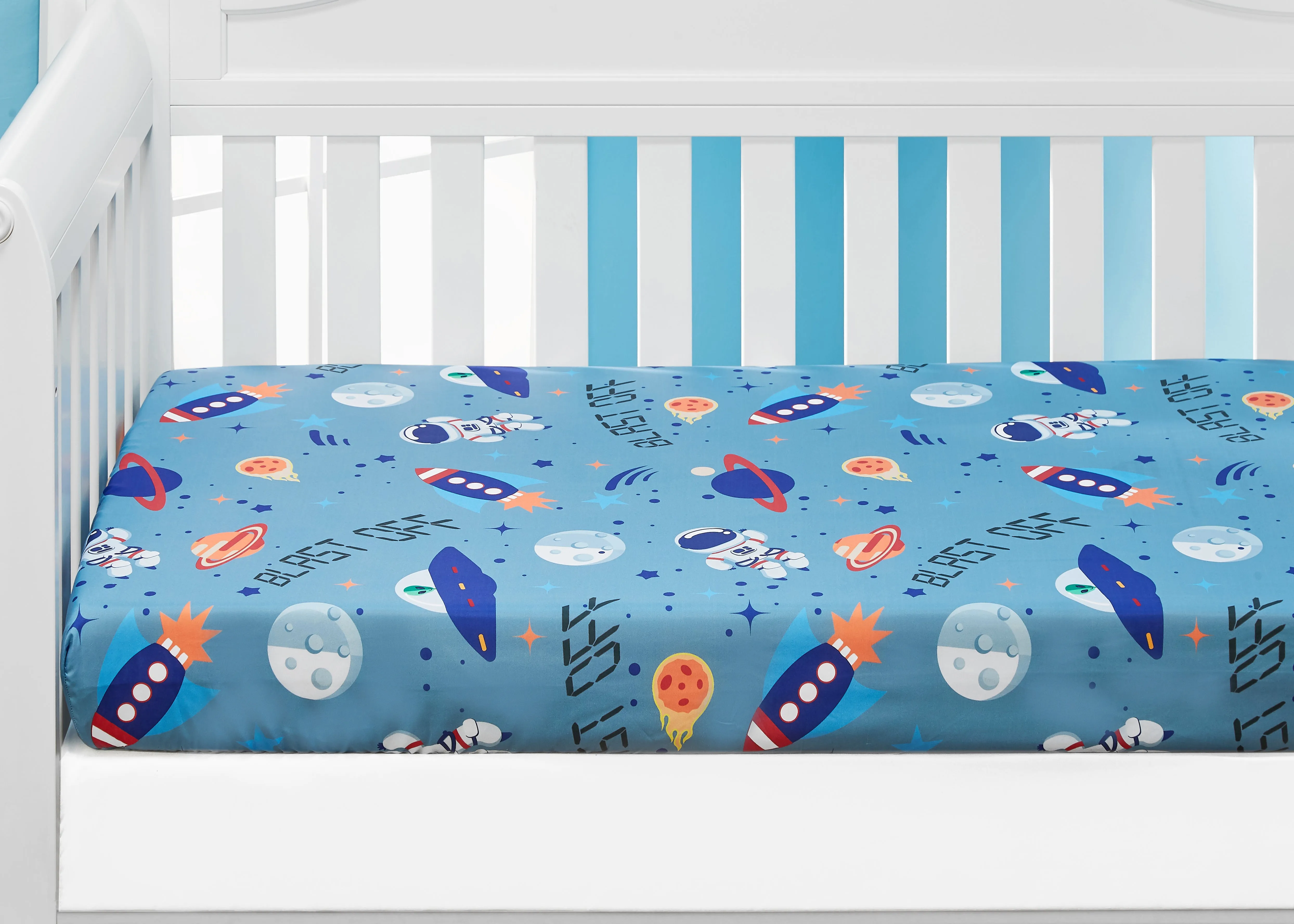 Outer Space Adventures 2-Pack Fitted Crib Sheet