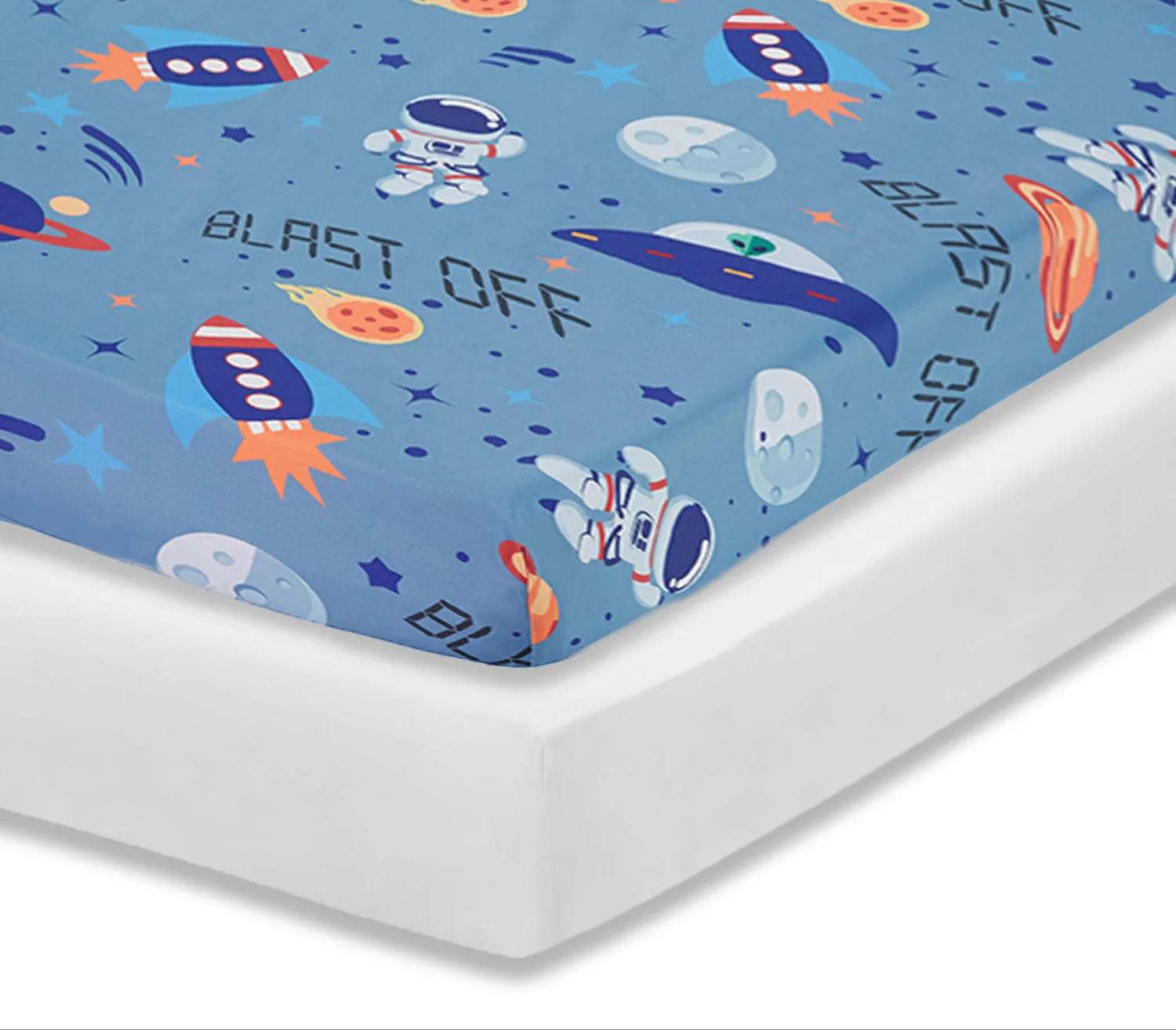 Outer Space Adventures 2-Pack Fitted Crib Sheet