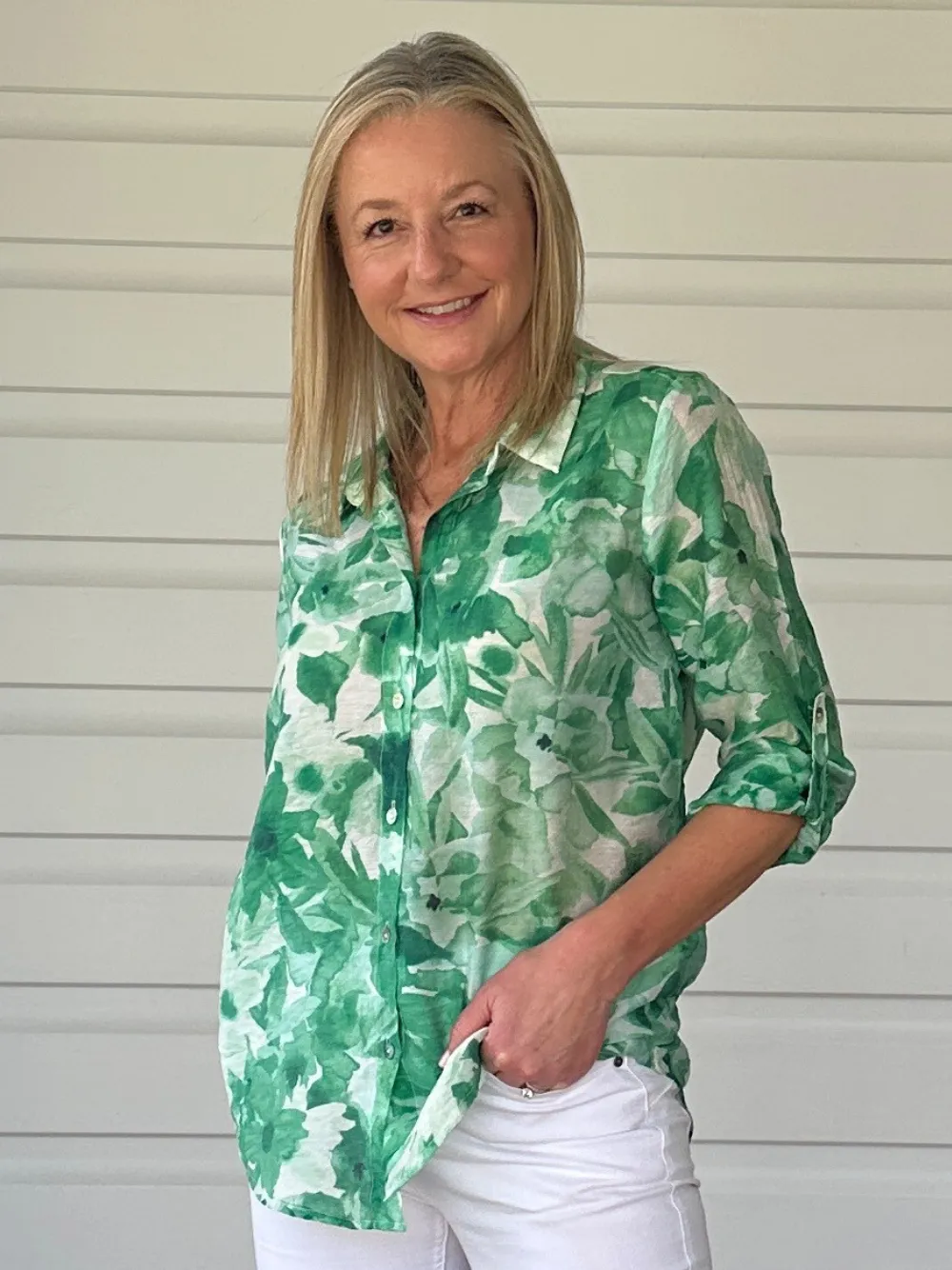 Palm Springs Printed Shirt - Green