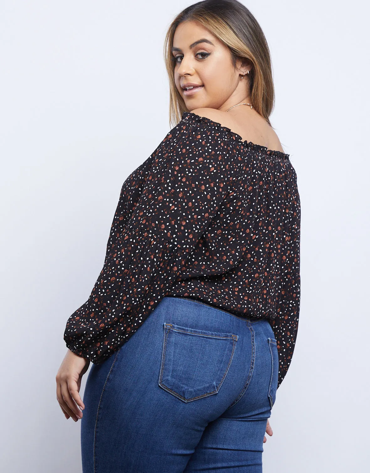 Plus Size Darling Dainty Floral Print Top