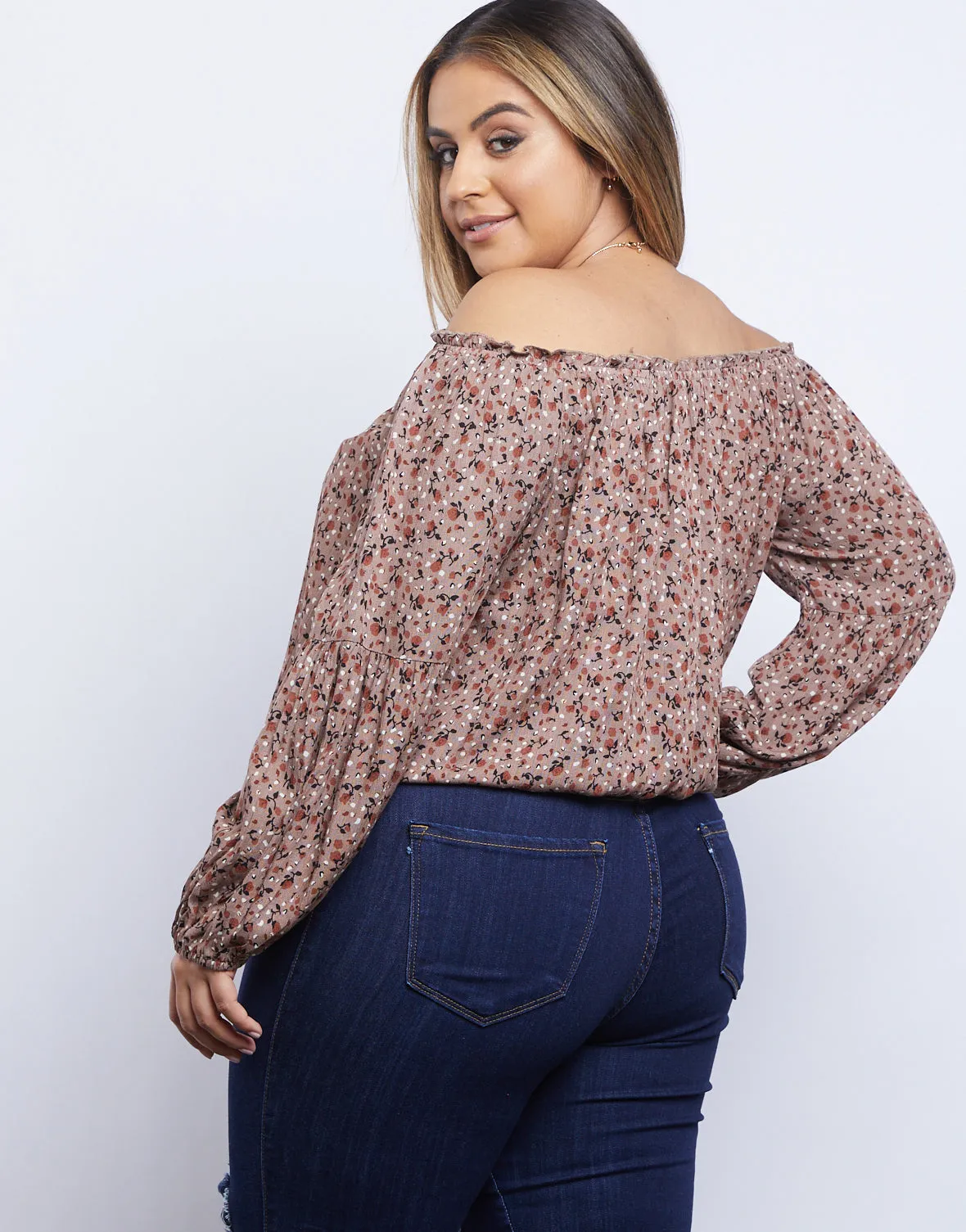 Plus Size Darling Dainty Floral Print Top