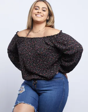 Plus Size Darling Dainty Floral Print Top